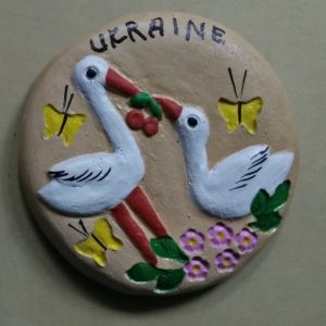 2" Ukrainian Geese Fridge Ceramic Magnet