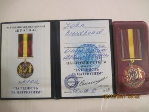 Medal to John Broadhead